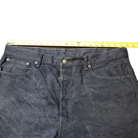 Levis Mens 40 x 31 Jeans 501 XX Button Fly Straight Leg Acid Wash Black - Picture 6 of 9
